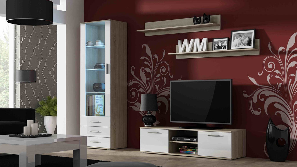 Cama TV Stand SOHO 140 Sonoma Oak/White Gloss