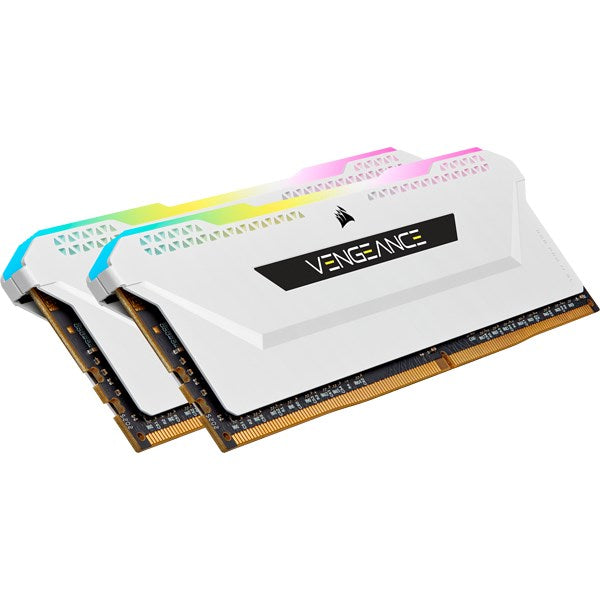 Corsair Vengeance RGB PRO SL - DDR4 - Kit - 16 GB: 2 x 8 GB - DIMM 288-PIN - 3200 MHz / PC4-25600 - CL16 - 1.35 V - ungepuffert - non-ECC - weiß (CMH16GX4M2E3200C16W)
