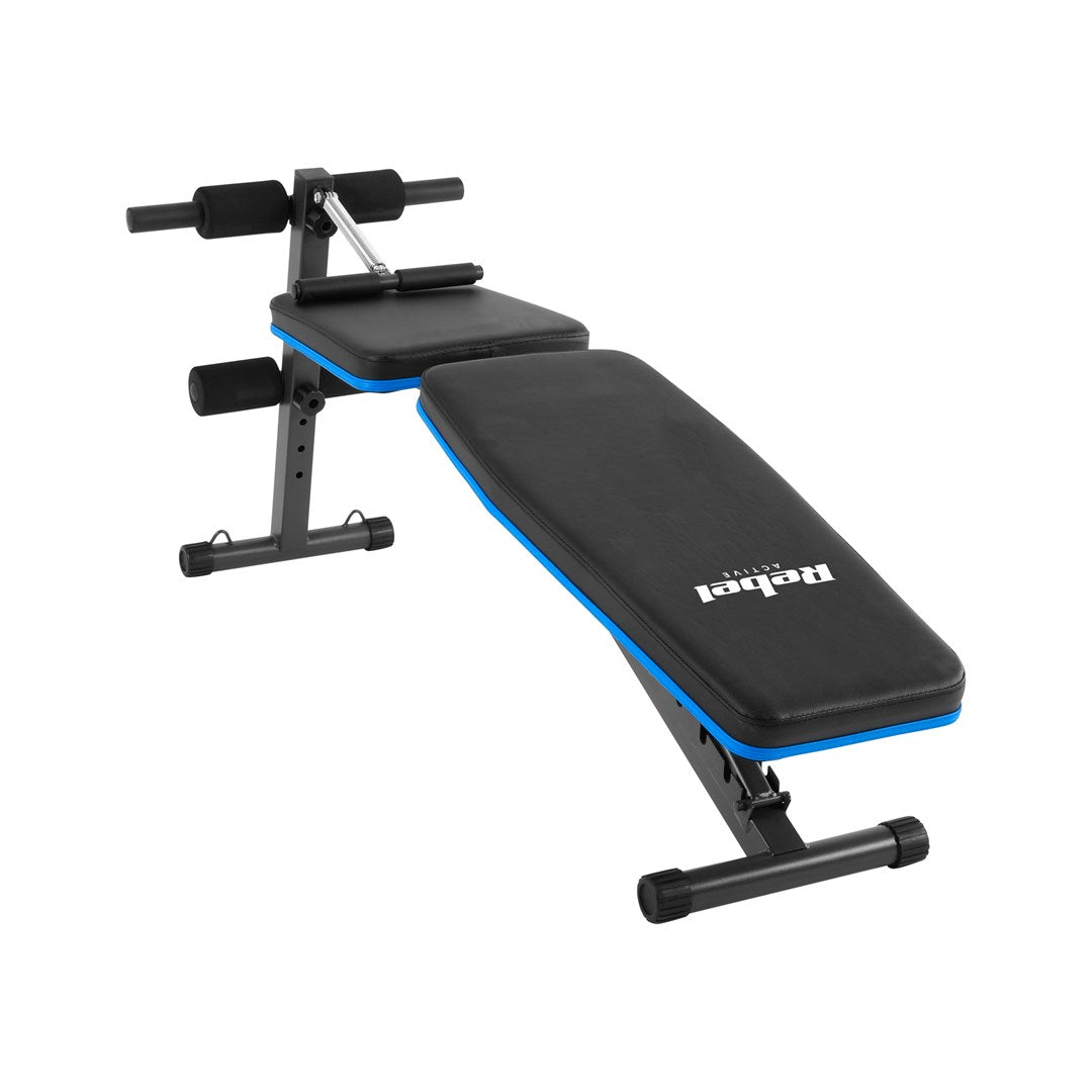 REBEL ACTIVE Inclined Training Bench with Leg Locks and Elastic Bands