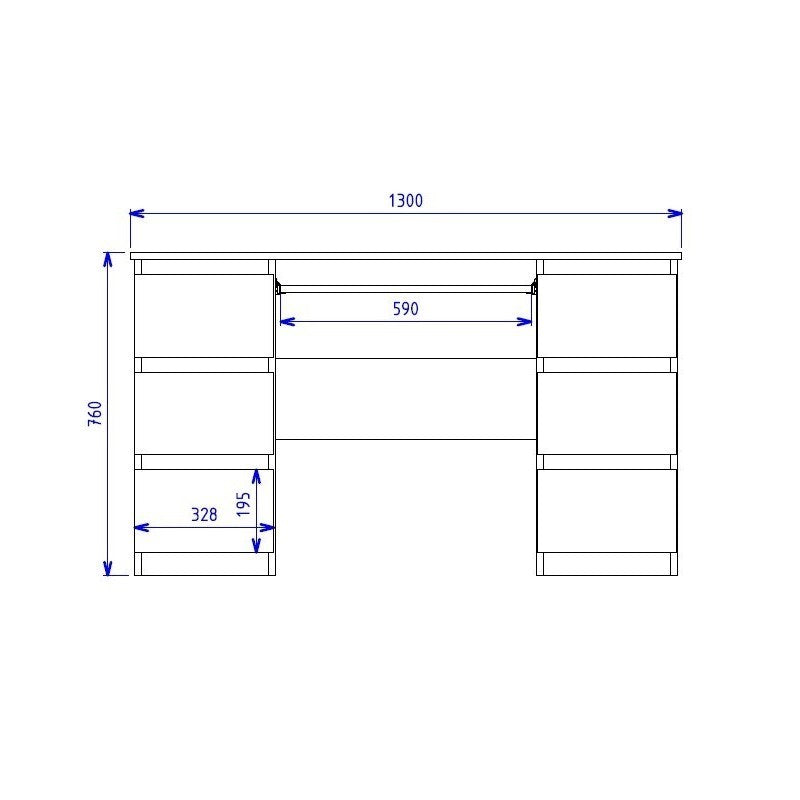 Topeshop KUBA BIEL MAT Computer Desk White