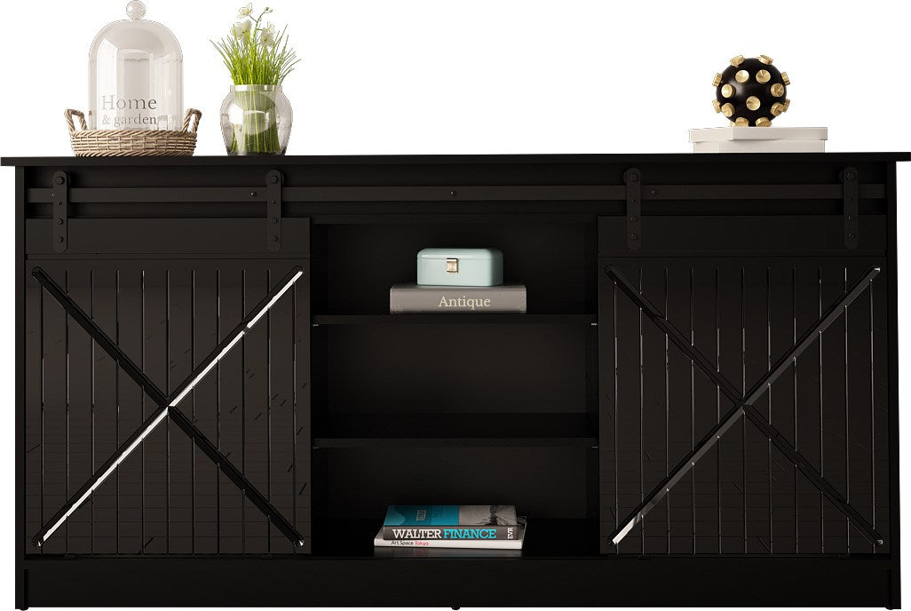 GRANERO Chest of Drawers 160x80x35 cm Black Gloss