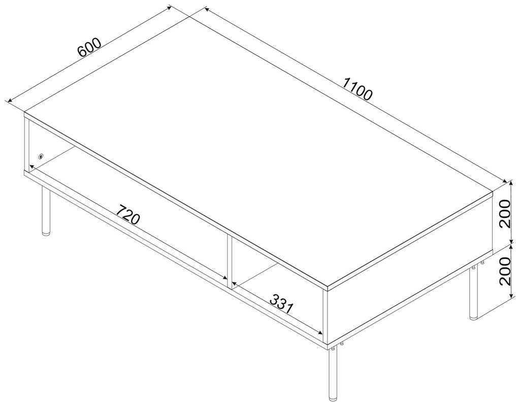 PALAZZO BIS Table/Latrine 110x60x40 White Matte