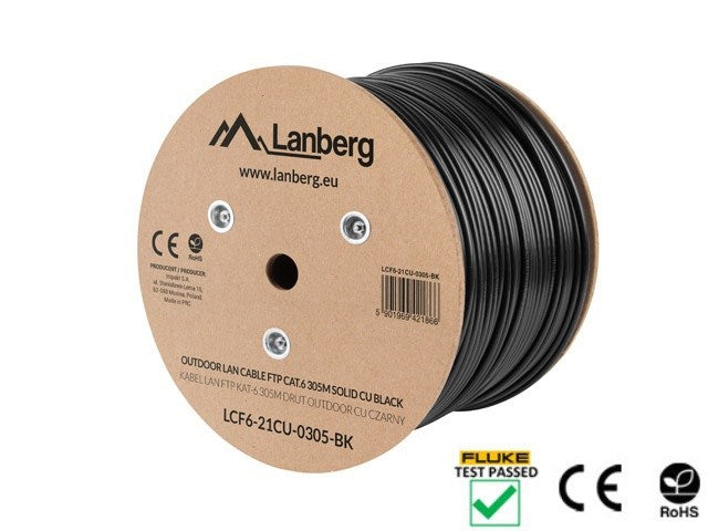 Lanberg LCF6-21CU-0305-BK Networking Cable Black 305 m Cat6 F/UTP