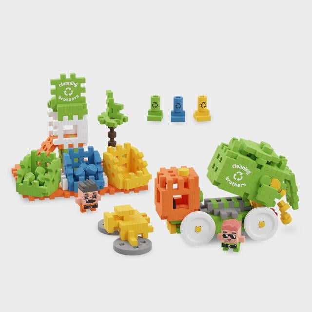 Marioinex Mini Waffle Building Blocks – City: Refuse Collection Truck  148 pieces