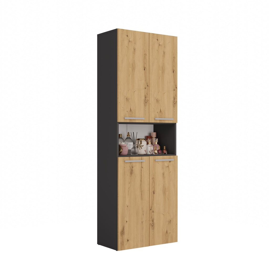 Topeshop NEL DK 2K - Bathroom Storage Cabinet Graphite Oak