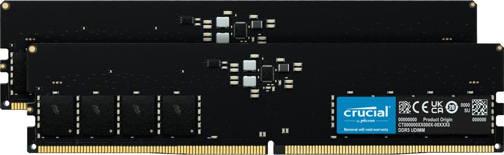 Crucial - DDR5 - 64 GB Kit - 2 x 32 GB - DIMM 288-PIN - 5600 MHz - CT2K32G56C46U5 PC5-44800 CL46