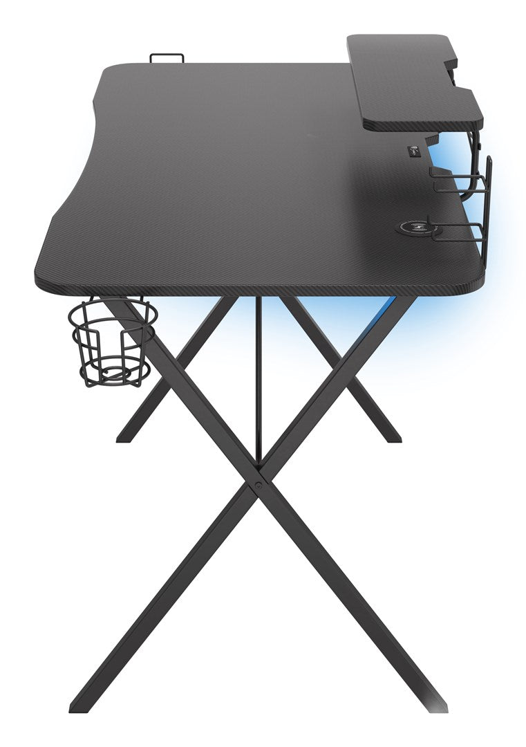 GENESIS Holm 300 RGB Gaming Desk Black with RGB Backlighting