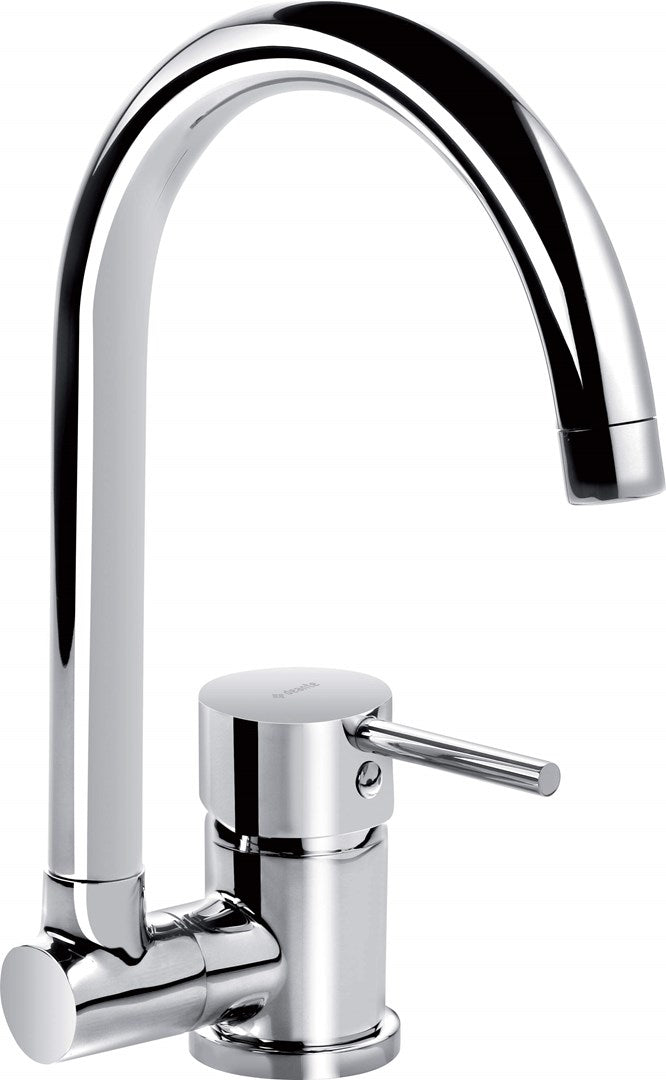 Kitchen faucet with foldable spout