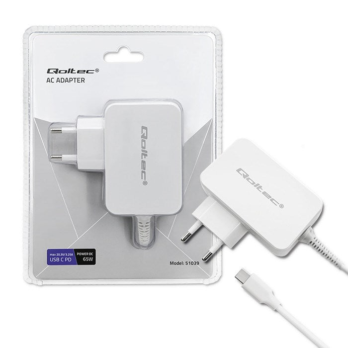 Qoltec 51039 Power Adapter 65 W White