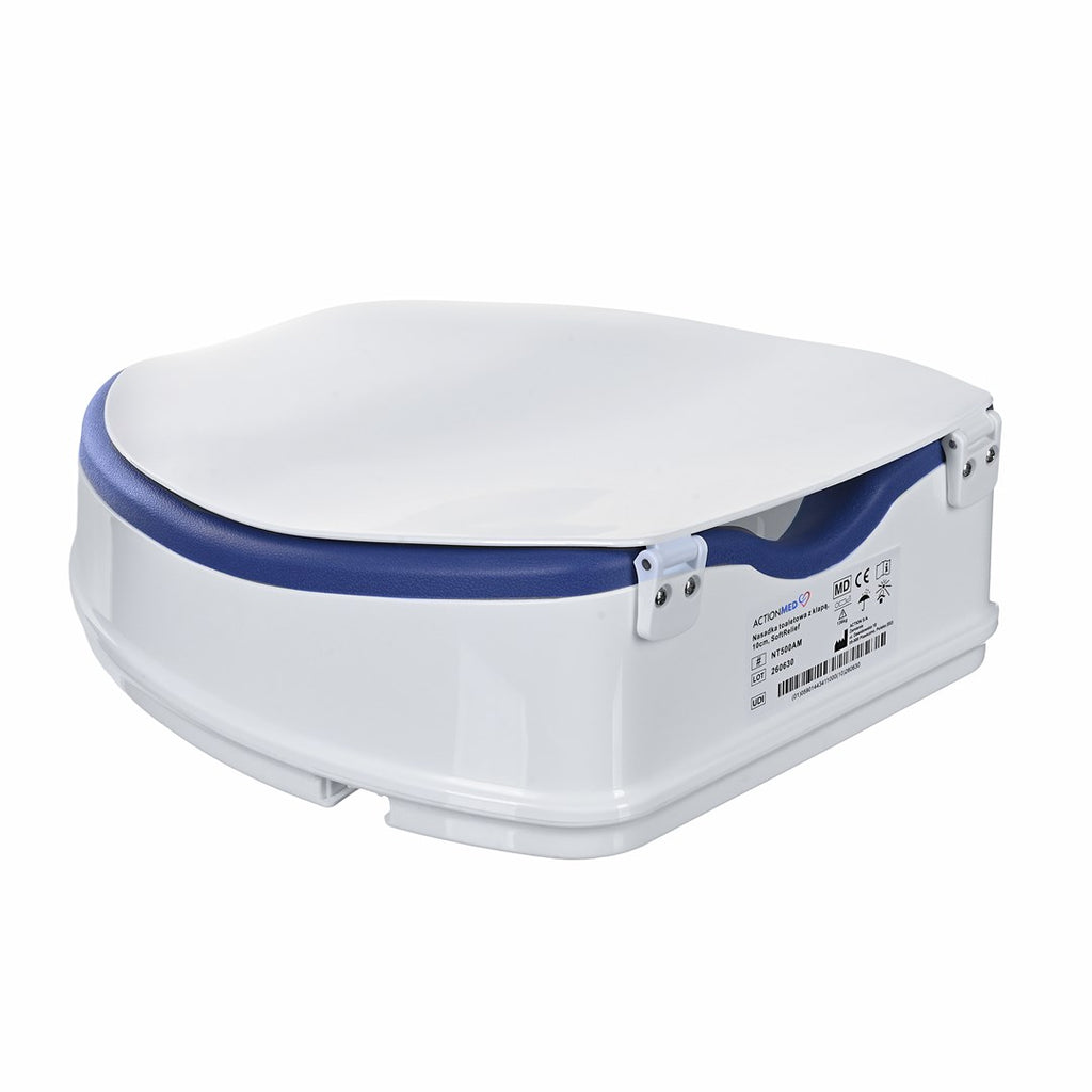 ActionMed Toilet Seat with Lid NT500AM 10 cm White/Blue For Seniors