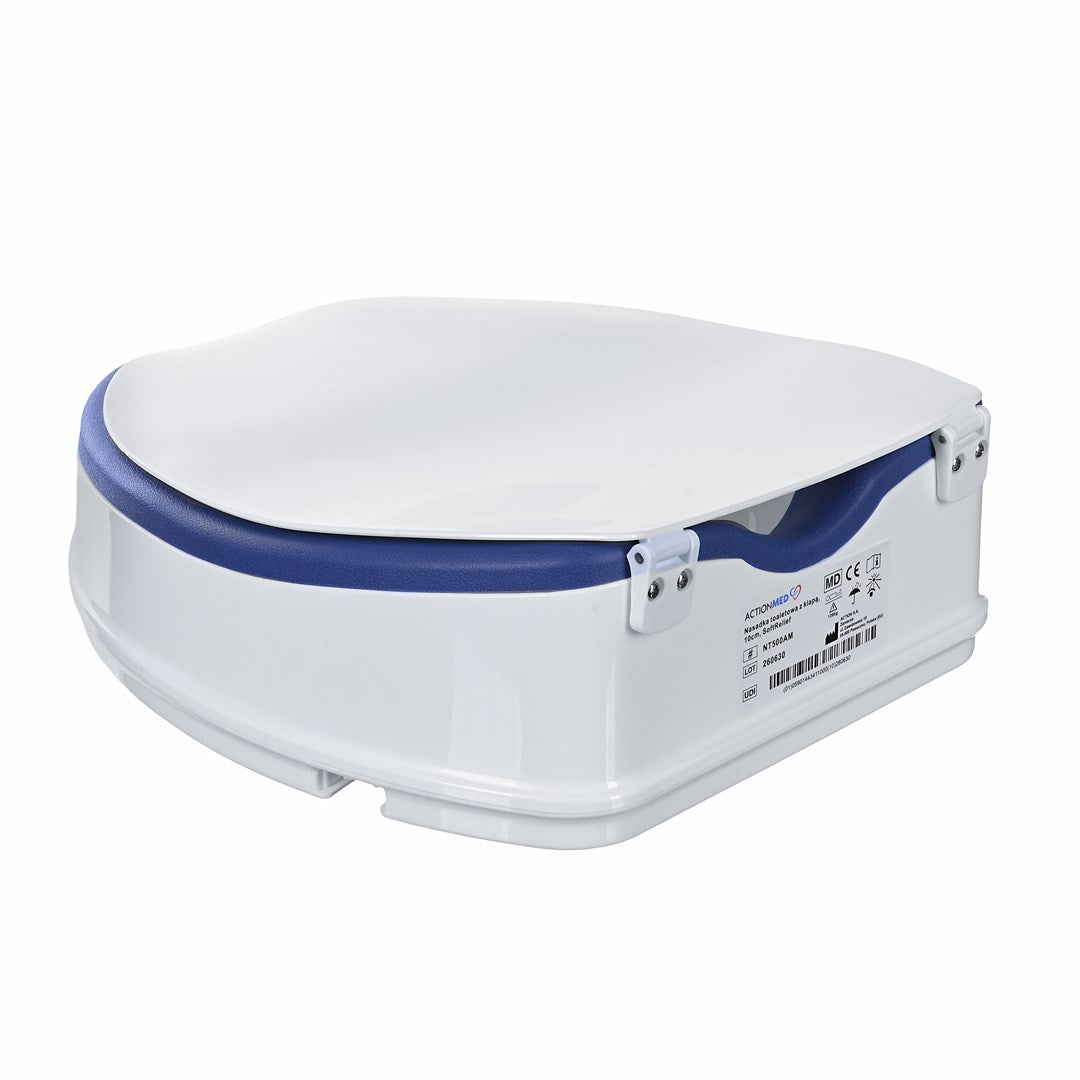 ActionMed Toilet Seat with Lid NT500AM 10 cm White/Blue For Seniors