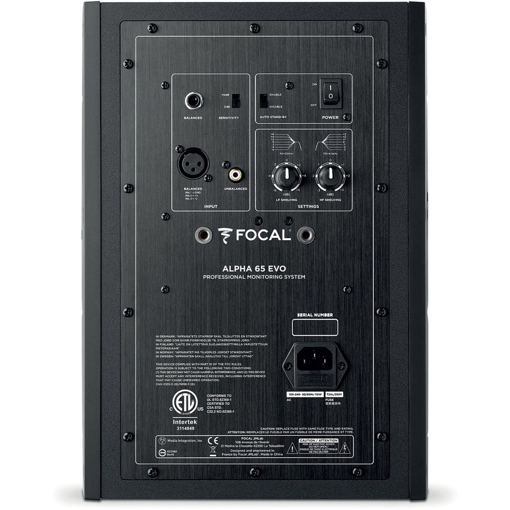 FOCAL Alpha Evo 65 Active Studio Monitor 40-22000 Hz 104 dB FOASSFAL651B023