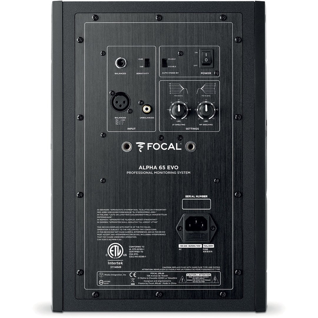 FOCAL Alpha Evo 65 Active Studio Monitor 40-22000 Hz 104 dB FOASSFAL651B023