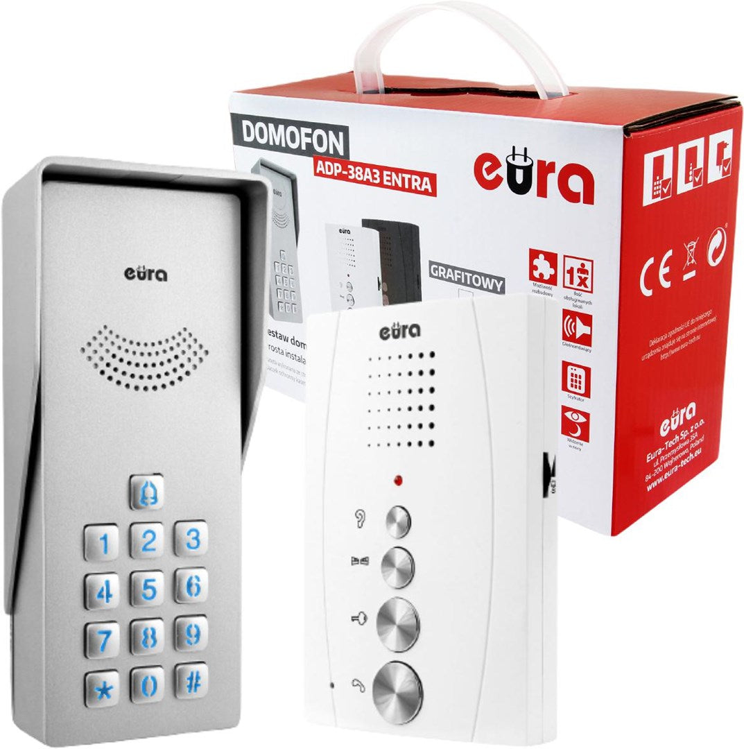 EURA ADP-38A3 Intercom White 2 Entrances