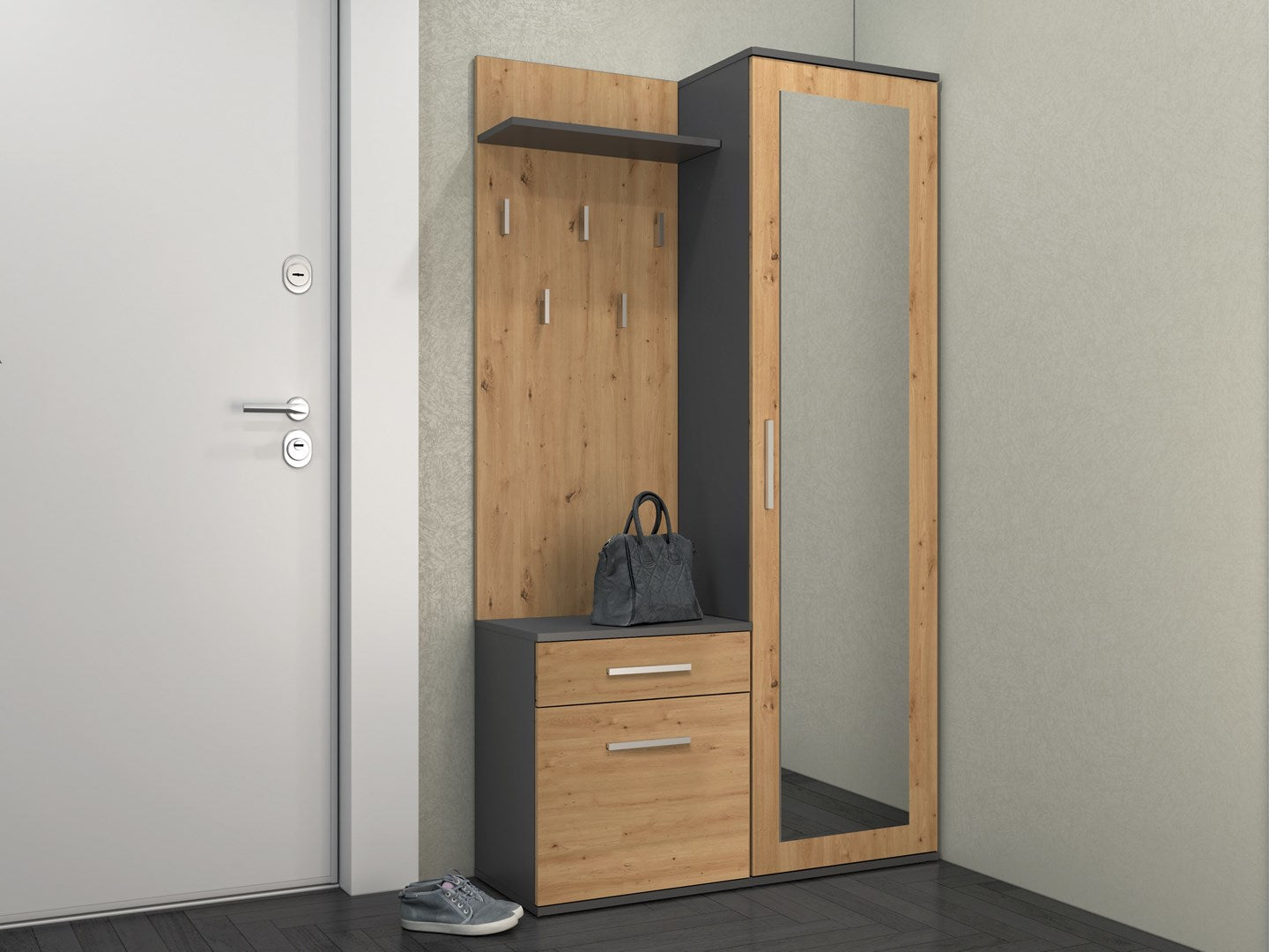 Topeshop GARD DUO ANT/ART KPL entryway cabinet