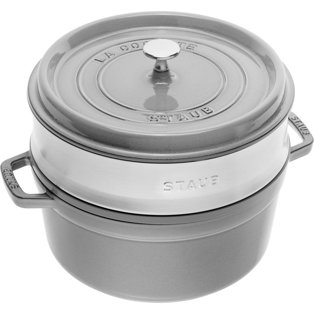 STAUB La Cocotte Round Cast Iron Pot with Insert 3.8 ltr Graphite