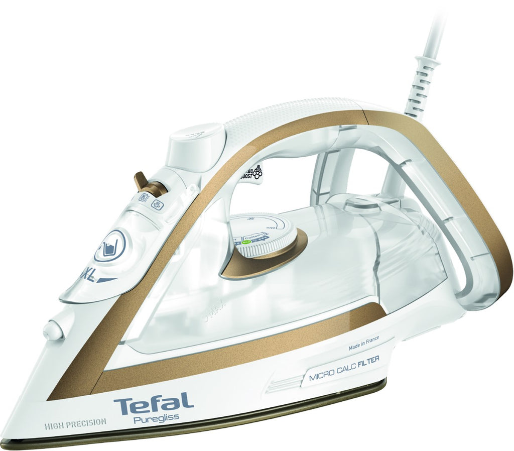 Tefal Puregliss FV8042 Iron Dry & Steam 3000 W Durilium AirGlide Bronze White