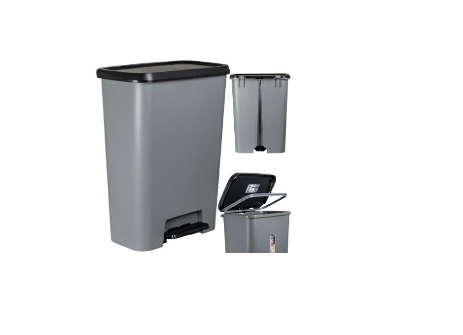CURVER WASTE BIN WITH PEDAL 50L /DARK GREY/ BLACK