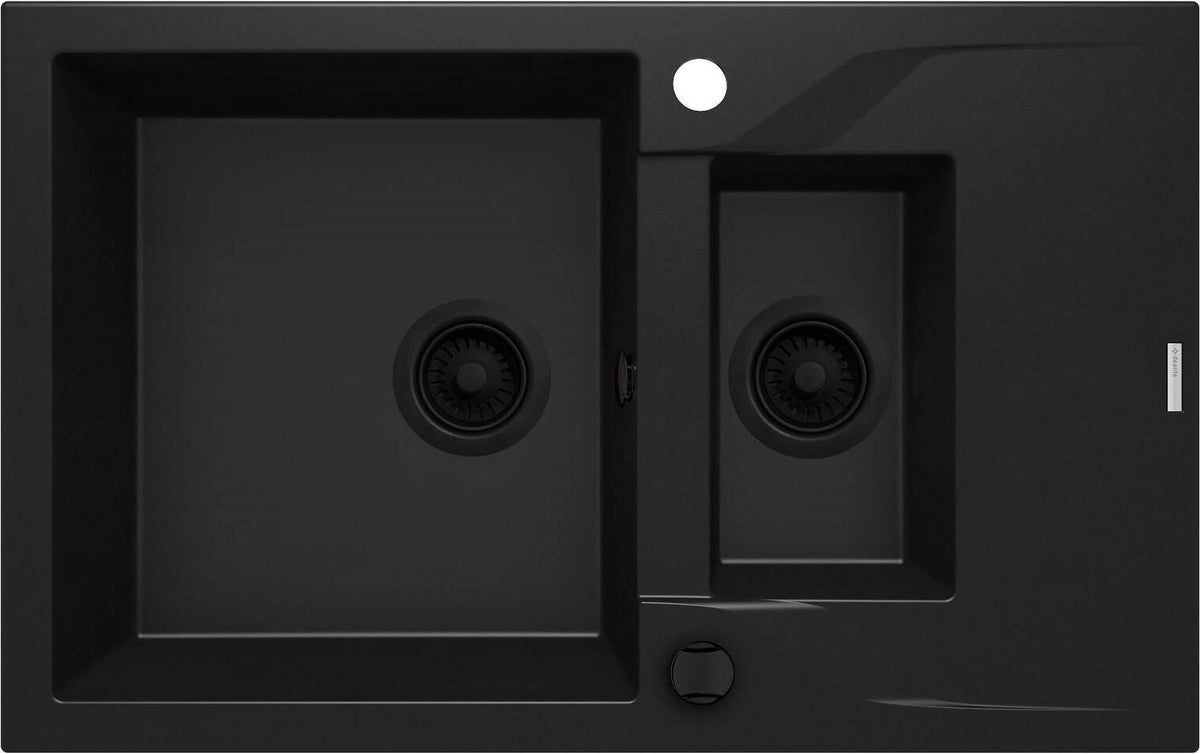 Deante Granite Sink 1.5-Bowl with Drainer 780 mm Black