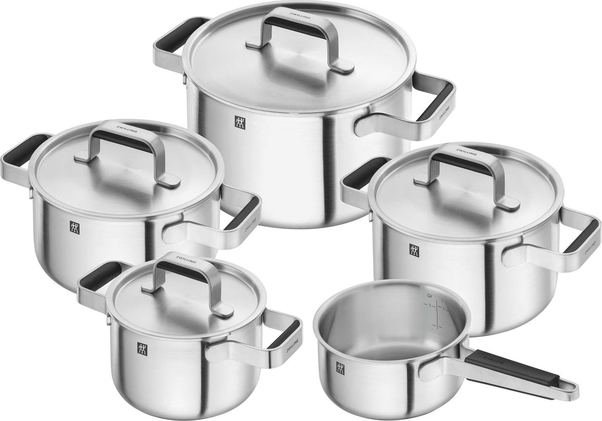 Zwilling Pure 5-Piece Cookware Set, 18/10 Stainless Steel, Silver (1028783)