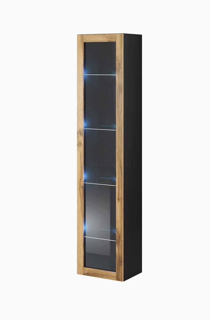 Cama Glass-case VIGO '180' 180/40/30 Black/Wotan Oak