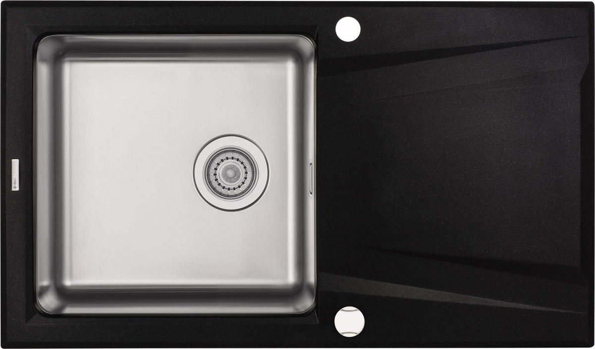 Deante Granite Sink 1-Bowl 860x500mm Drop-in Metallic Graphite ZSR G113
