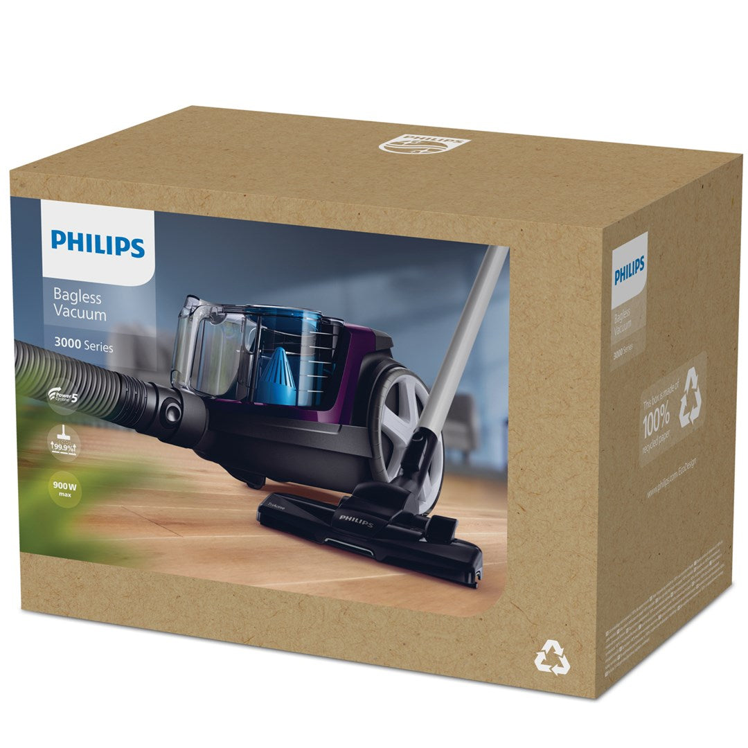 Philips 3000 Series FC9333/09 Vacuum Cleaner - 1.5 L Cylinder, 900W, Bagless