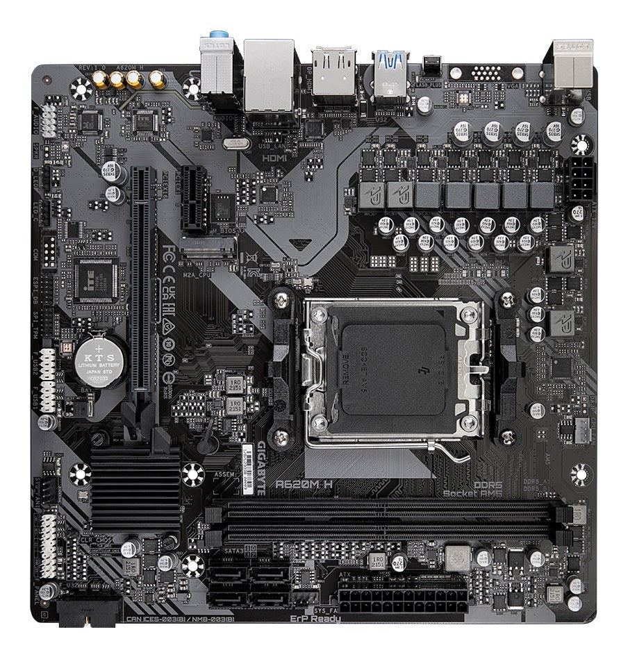 Gigabyte A620M H - Motherboard - Micro ATX - Socket AM5 - AMD A620 Chipset - Model A620M H