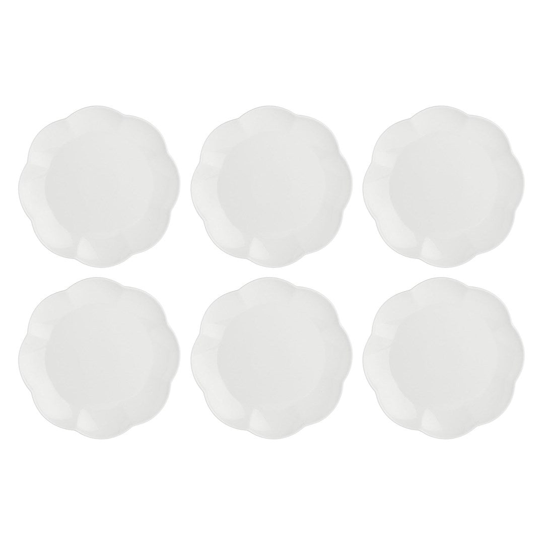 Set of 6 Villadeifiori Dinner Plates - White 26 cm