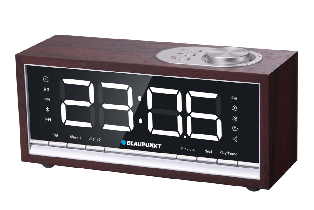 BLAUPUNKT Bluetooth Radio Alarm Clock CR60BT Brown Wood