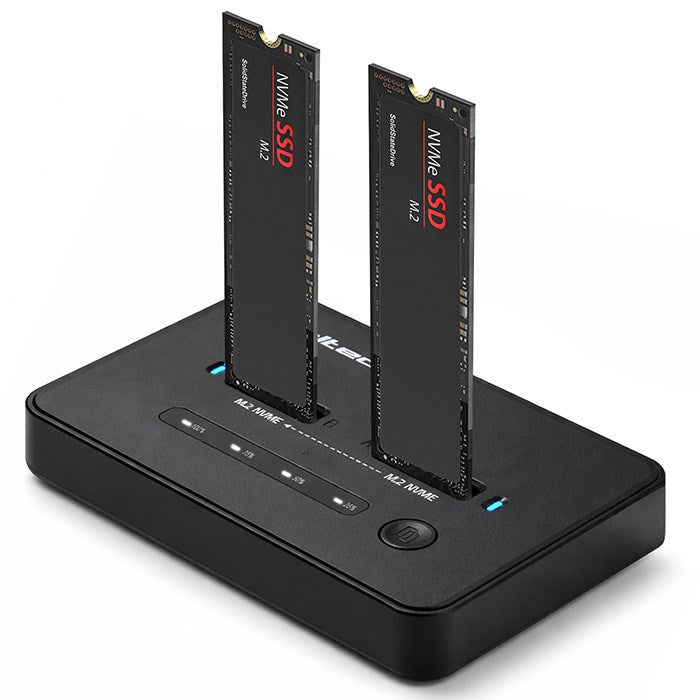 Qoltec M.2 NVMe SSD Docking Station PCIe USB-C 20Gb/s DUAL 2 x 8TB Offline Cloning