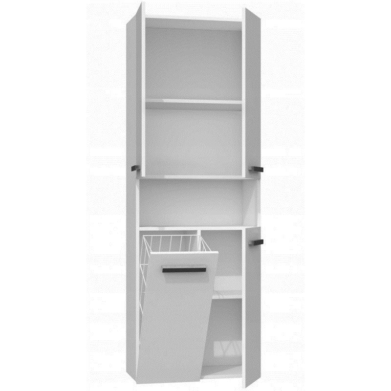 NEL DK 1K Bathroom Storage Cabinet Gloss White 60x30x174 cm