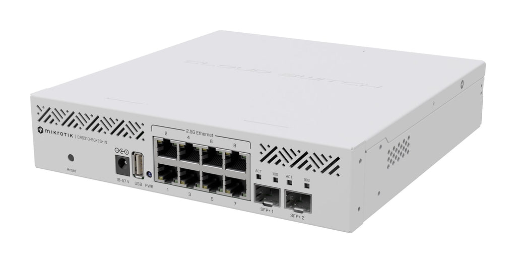 Mikredik CRS310-8G+2S+IN - Switch - L3 - 8 x 2,5GBase-T + 2 x 10 Gigabit SFP+ - Desktop, an Rack montierbar (CRS310-8G+2S+IN)