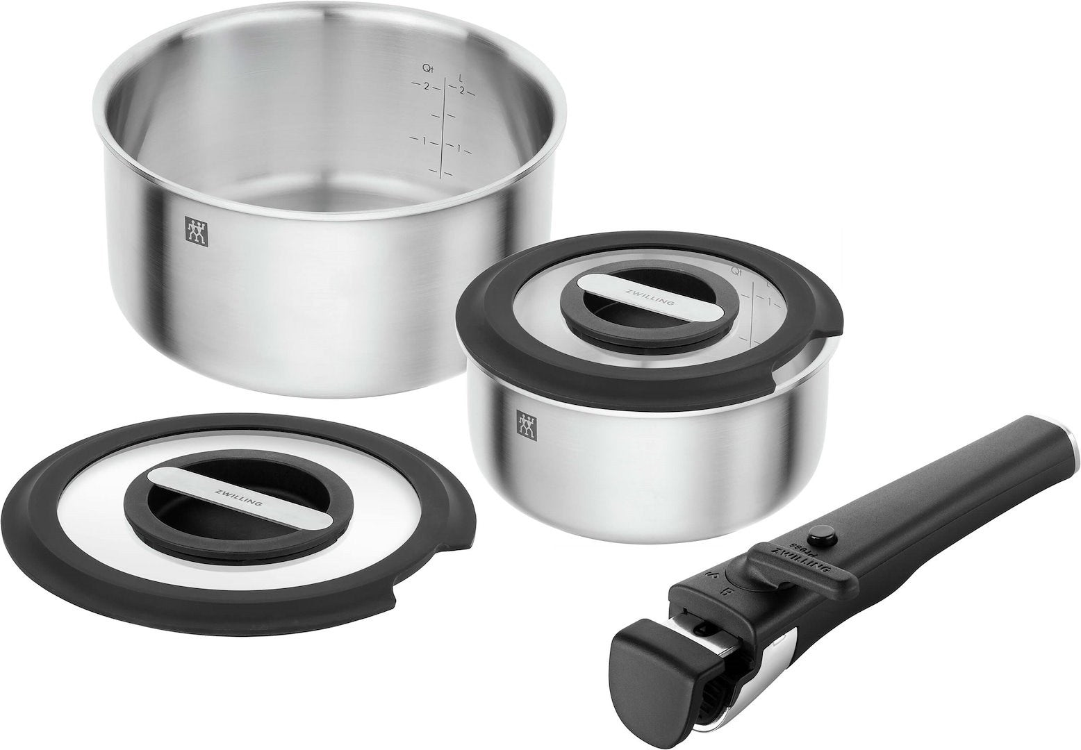 ZWILLING UNLOCK Set of 2 Pots with Lids + Handle
