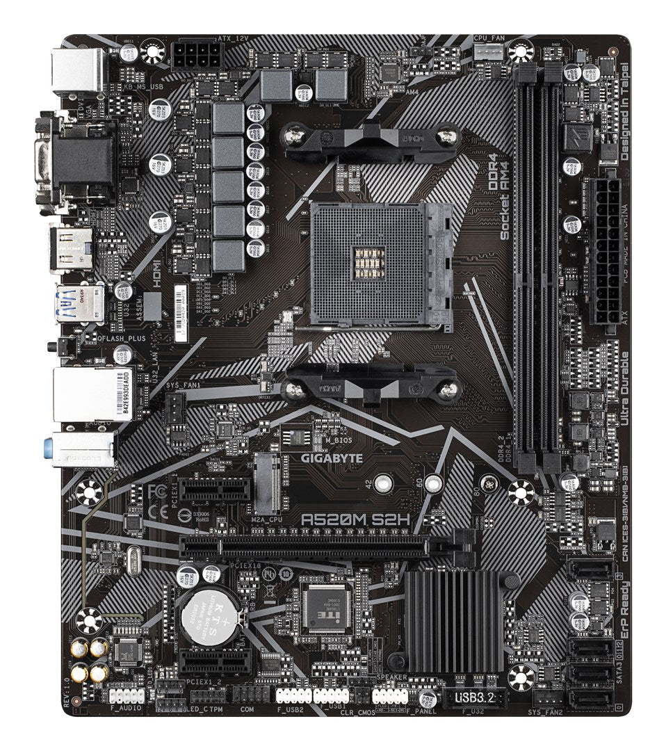 Gigabyte A520M S2H Motherboard - micro ATX - Socket AM4 - AMD A520 Chipset
