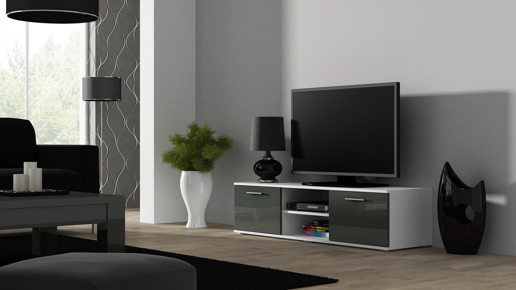 Cama TV Stand SOHO 140 White/Grey Gloss