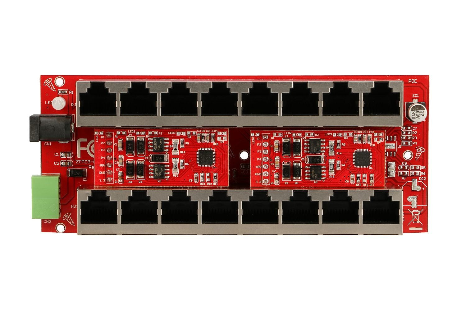 Extralink Gigabit PoE Injector 8 Port Active 802.3at/af