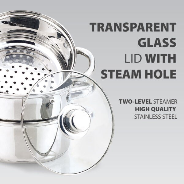 Maestro Steamer Pot 24 cm 5 L Multi-Layer Insulation 2300 g Model MR-2900-24