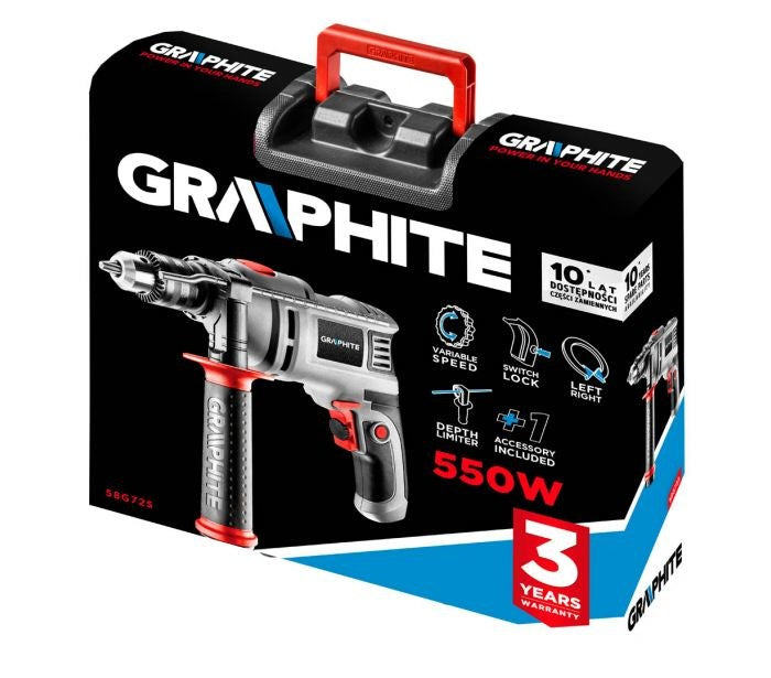 Graphite 58G725 Drill 3000 RPM Key Grey