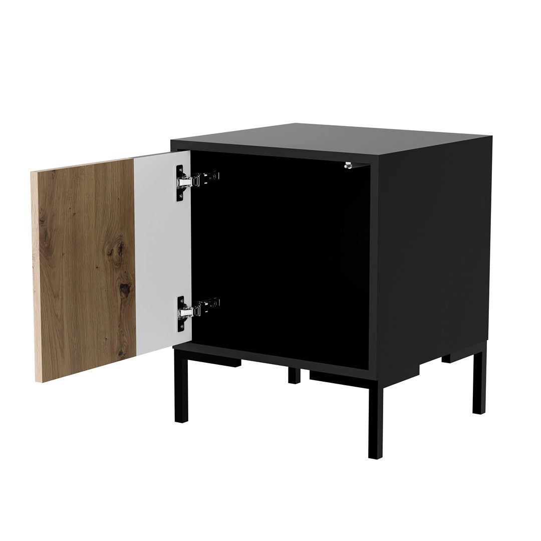 Cama Bedside Table 2 pcs. MERCI 44x40x52.5 Black/Oak Artisan 2pc