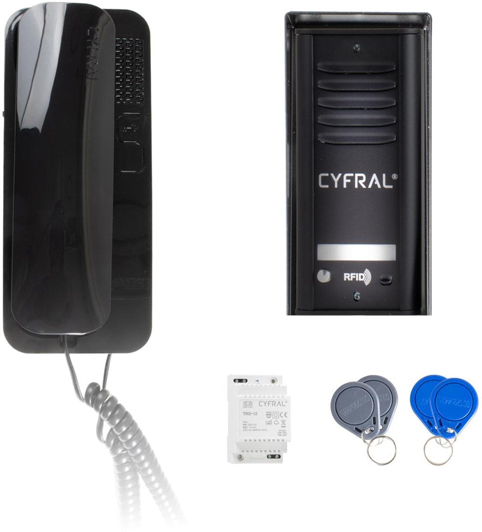 Cyfral Cosmo Intercom 1-Tenant Cassette Black