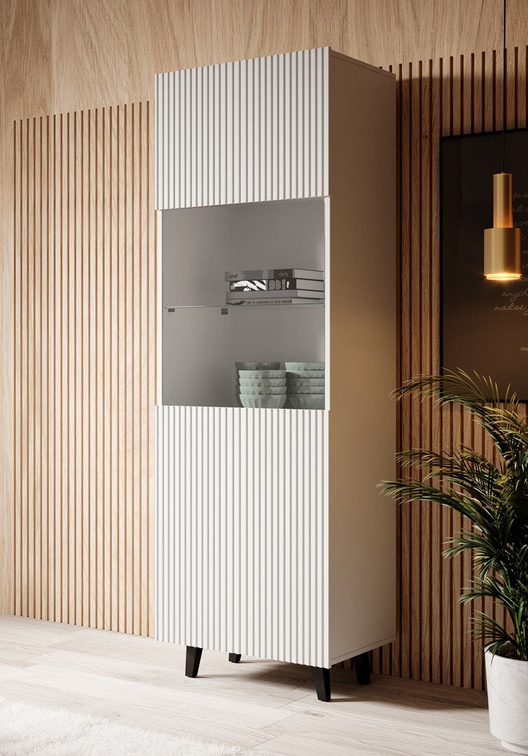 Display Cabinet PAFOS 60x40x182 cm White Matt