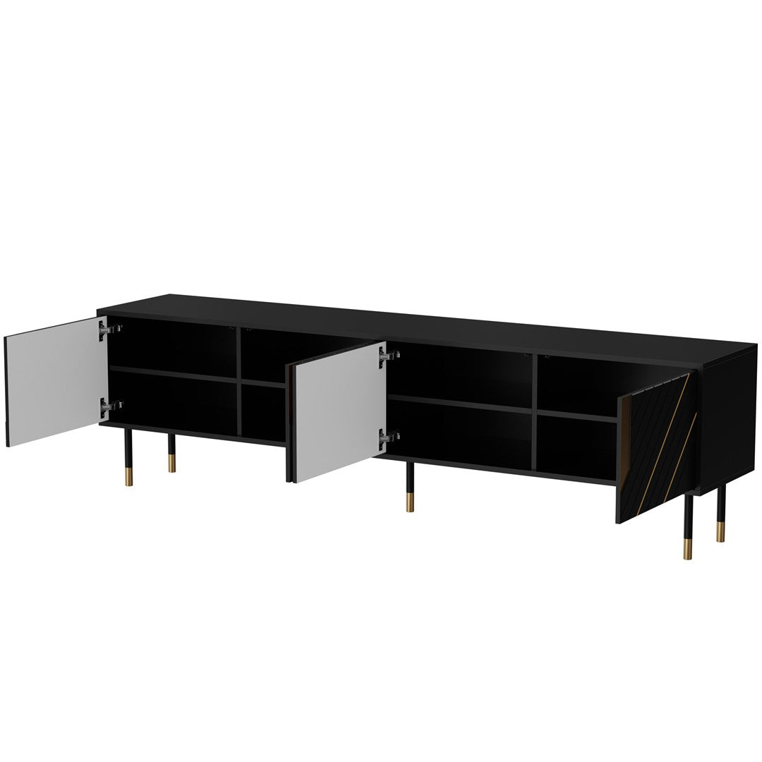 Cama 4D MOUNTAIN TV Cabinet 204x40x55 Black + Gold