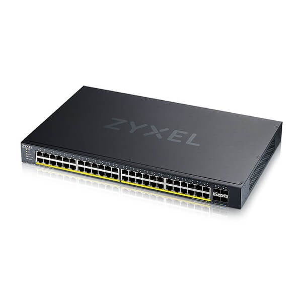 Zyxel 52-Port Smart Managed PoE+ Switch, 48x GbE PoE+ RJ45, 4x 10 G SFP+, 375W PoE+, Hybrid Mode (XGS1935-52HP-EU0101F) 375Watt