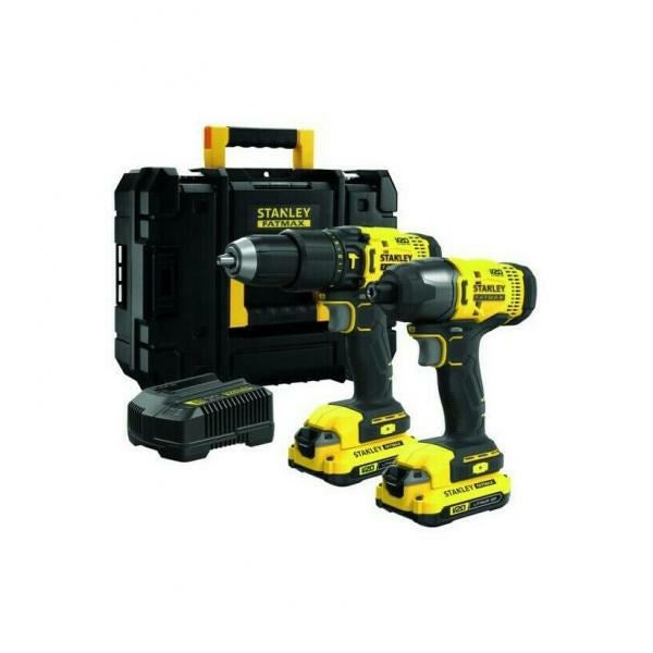 STANLEY Cordless Drill Set FATMAX 18V SFMCK465D2S (SFMCD711 + SFMCF800) 2x2Ah SFMCK465D2T-QW