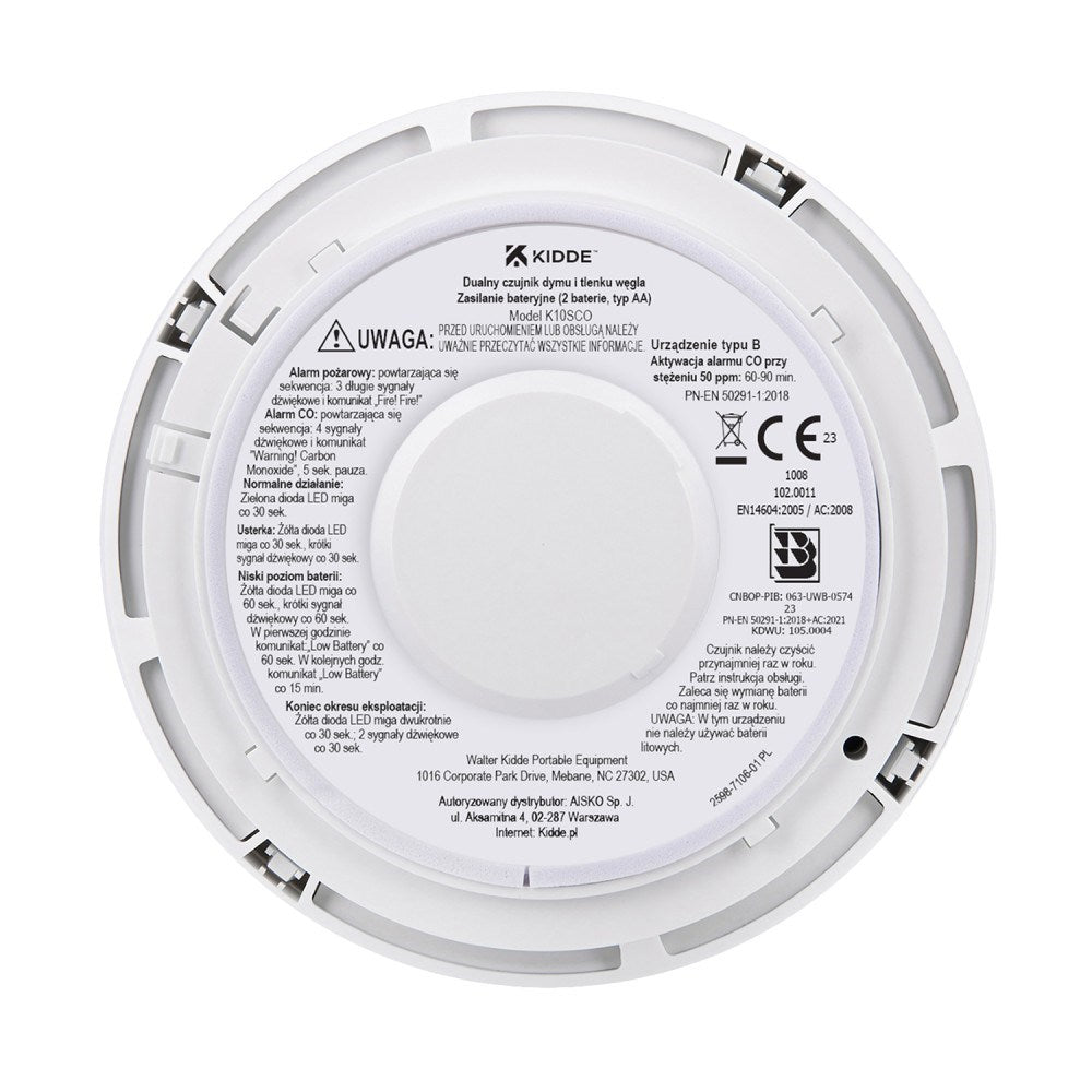 Kidde Dual Smoke and Carbon Monoxide Detector K10SCO 350 g 180x150x53mm