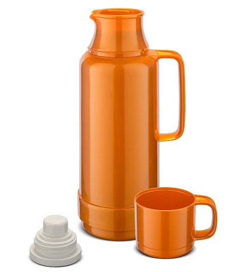 ROTPUNKT Glass thermos capacity 1.0 l  shiny fox (red)