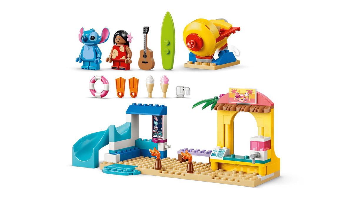 LEGO DISNEY Beach Fun with Lilo & Stitch 43280 Building Blocks 113 Pieces Ages 4+
