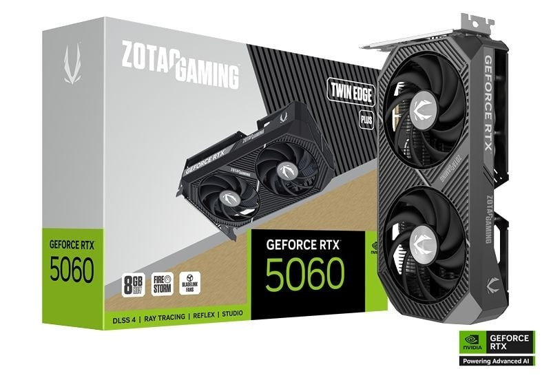 ZOTAC GAMING GeForce RTX 5060 Twin Edge PLUS Graphics Card 8GB GDDR7 PCIe x8 5.0 ZT-B50600E2-10 M