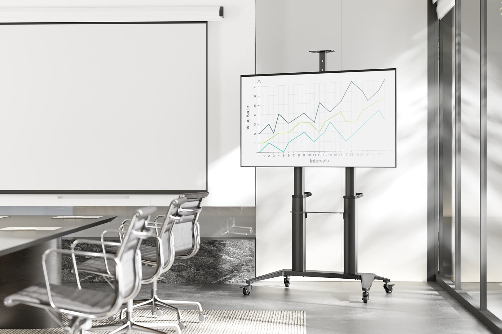 DA-90452 Collaboration Trolley for Displays 70-120" Adjustable Height